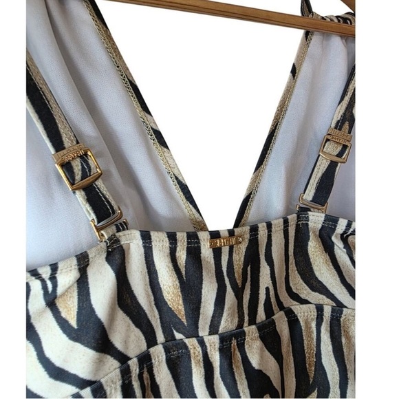 SIMPLY FIT Swimwear One Piece Swim Suit Animal Zebra Print Tummy Control 3X NWT - Picture 7 of 8